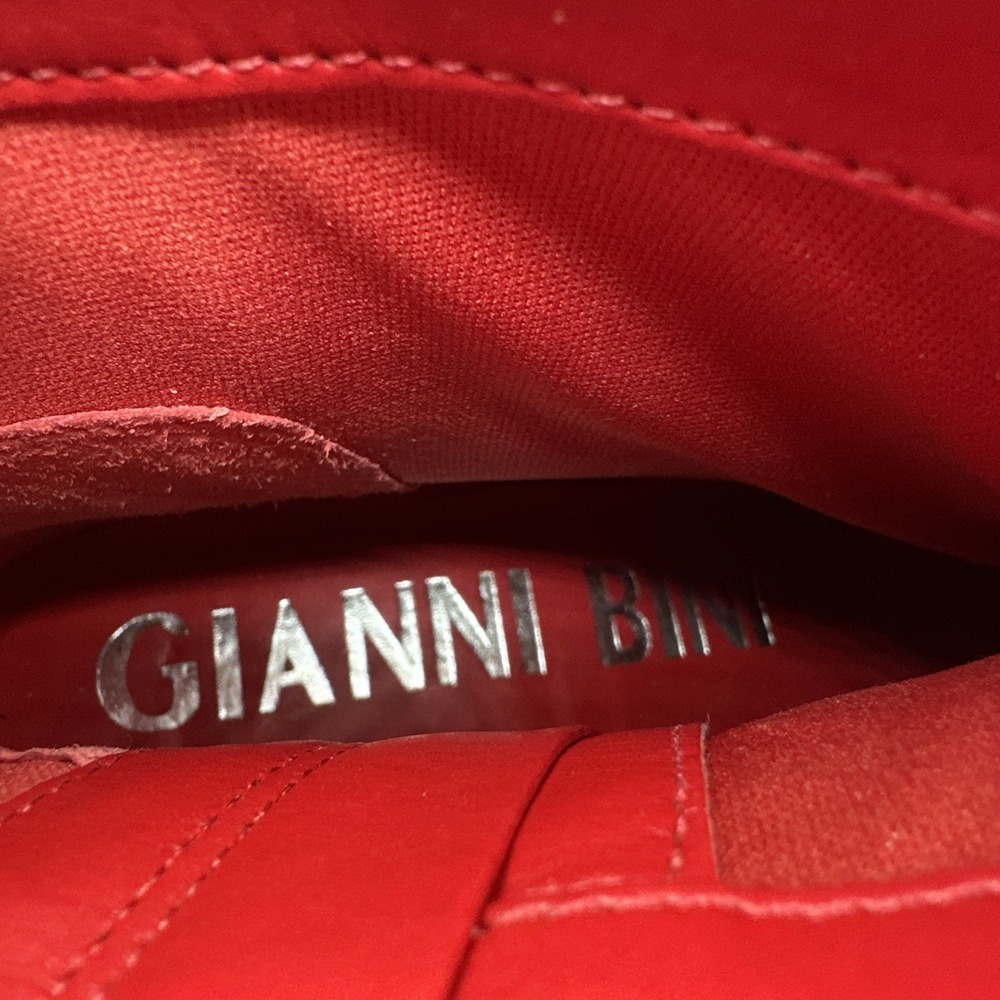 Gianni Bini booties 7 red leather Georgina pointed toe kitten heels new $140 - Picture 6 of 9
